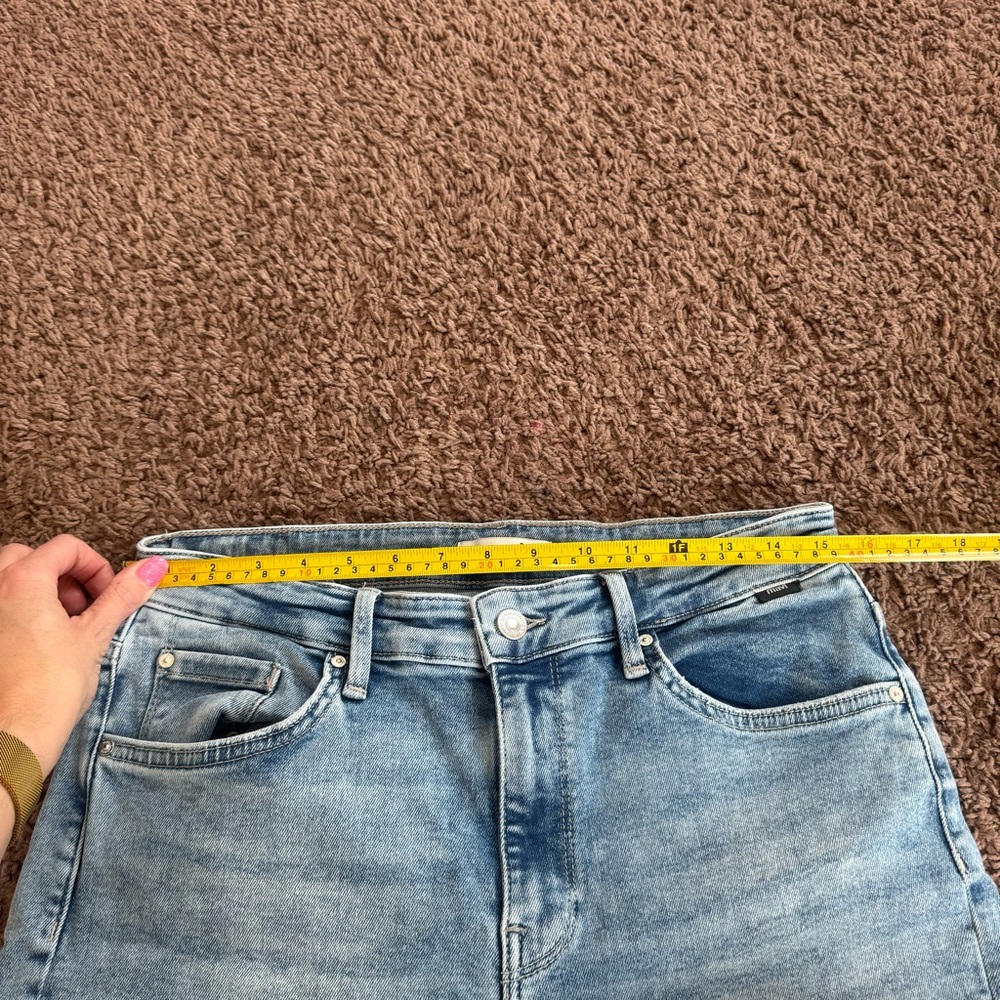 Mavi High Rise Straight Leg Jeans Raw Hem Organic Cotton Stretch 30 x 30 $128 - Picture 11 of 13